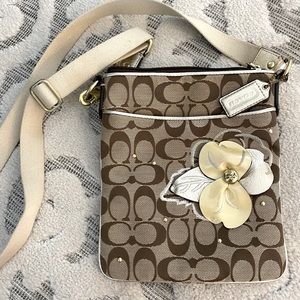 Coach signature flower crossbody